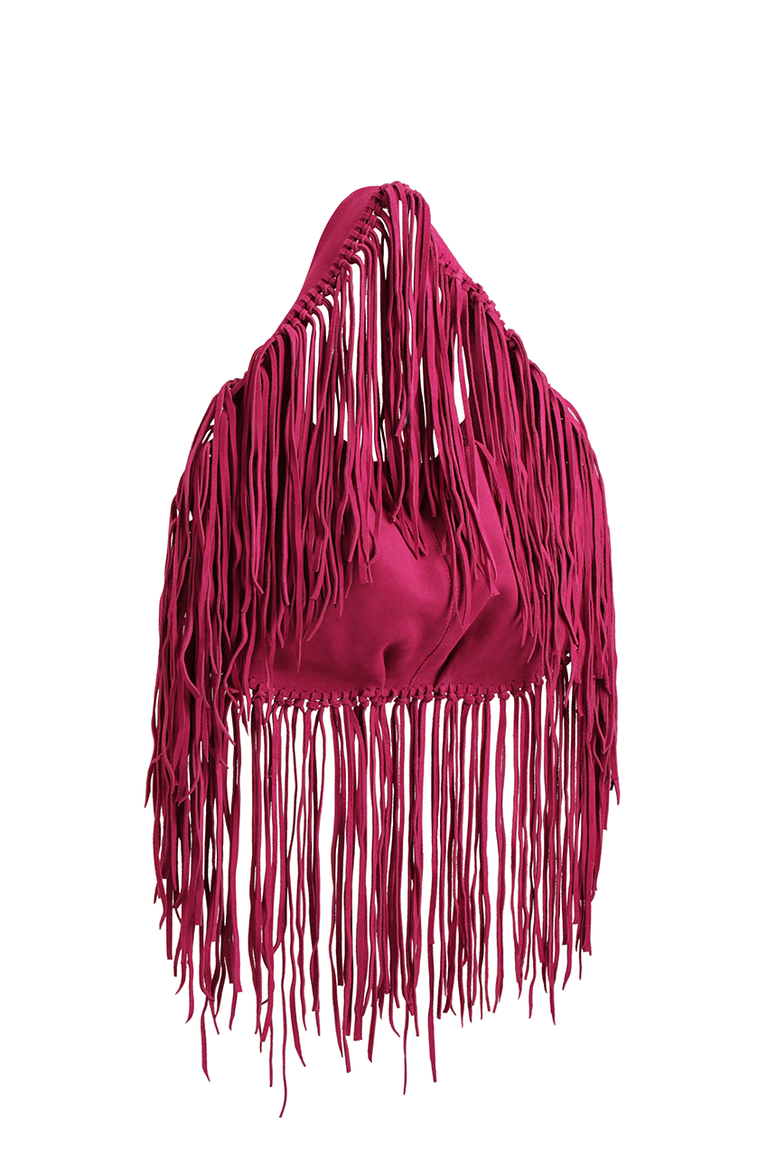 Stella Fringe Bag | Pink Suede - The Bali Tailor