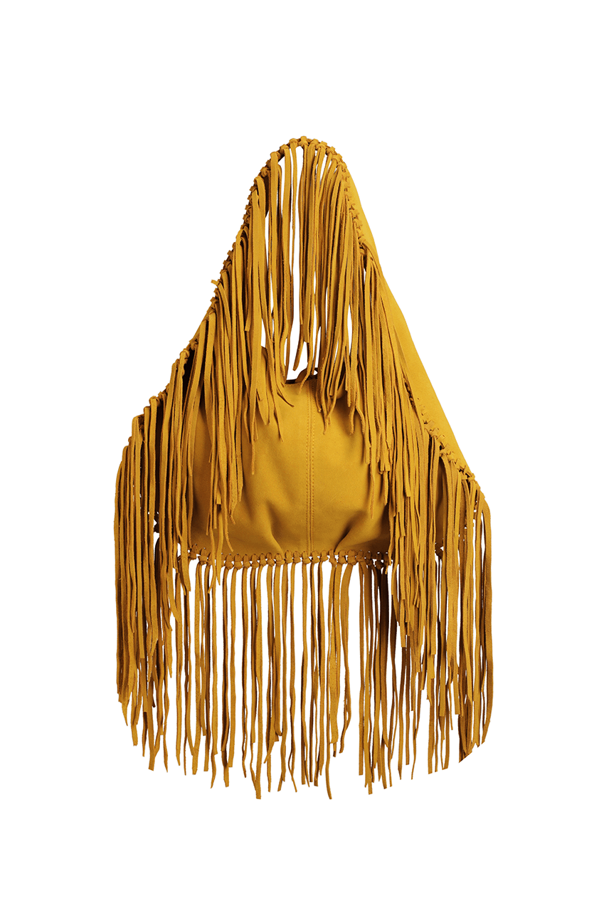 Stella Fringe Bag | Yellow Suede - The Bali Tailor