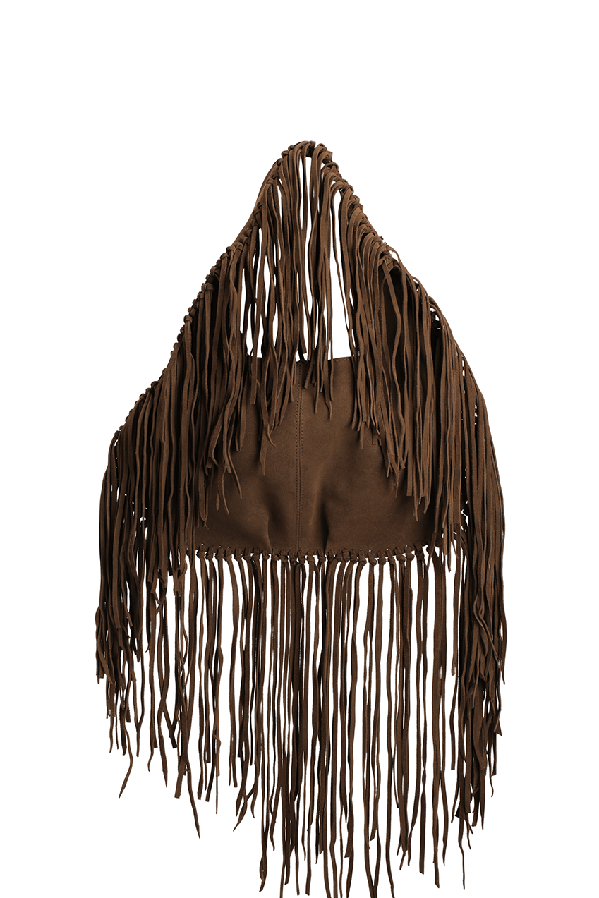 Stella Fringe Bag | Cocoa Suede - The Bali Tailor