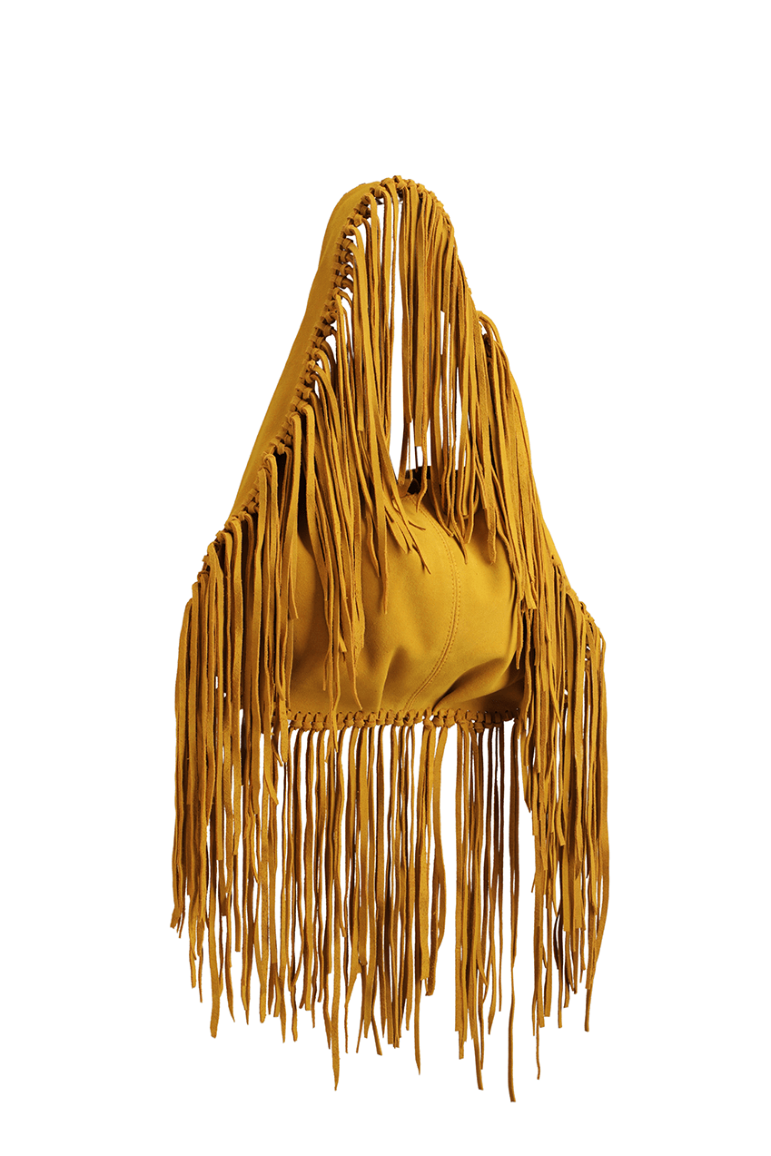 Stella Fringe Bag | Yellow Suede - The Bali Tailor