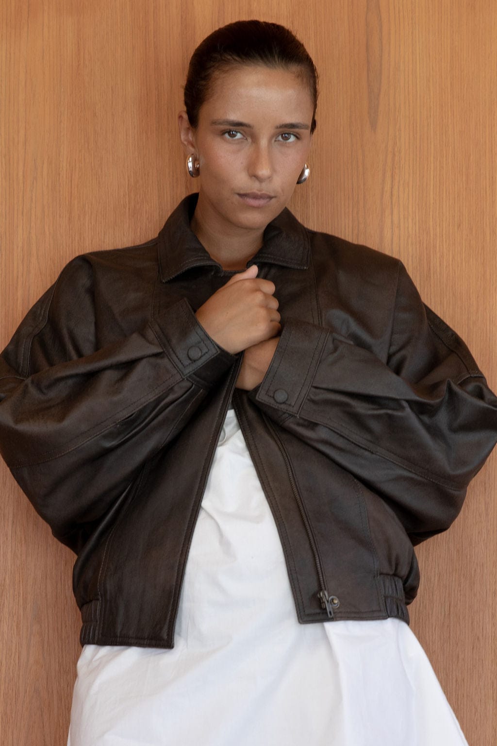 The Aaki Bomber Jacket | Antique Brown - The Bali Tailor