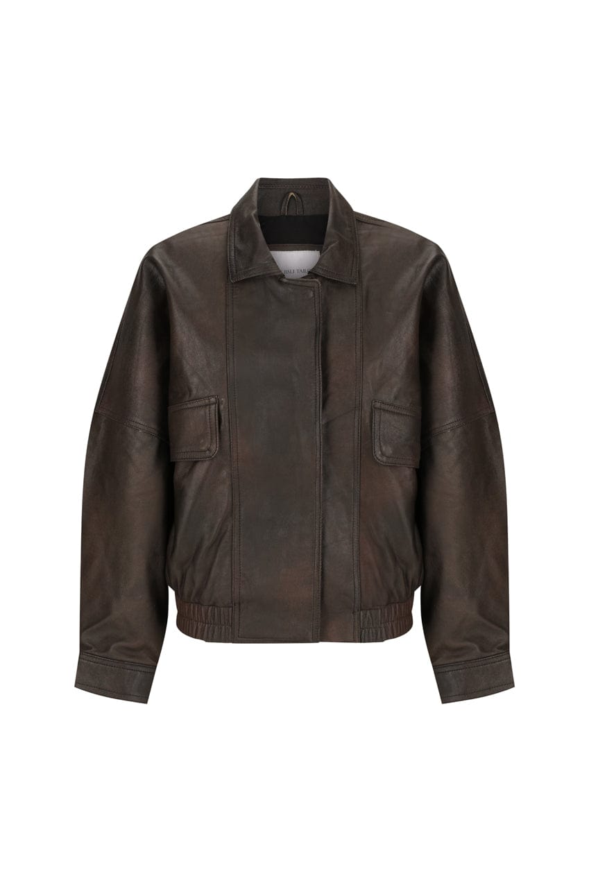 The Aaki Bomber Jacket | Antique Brown - The Bali Tailor