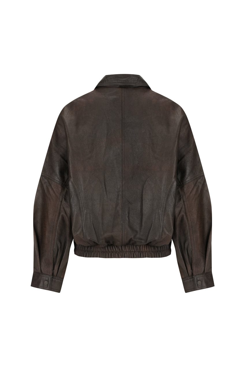 The Aaki Bomber Jacket | Antique Brown - The Bali Tailor