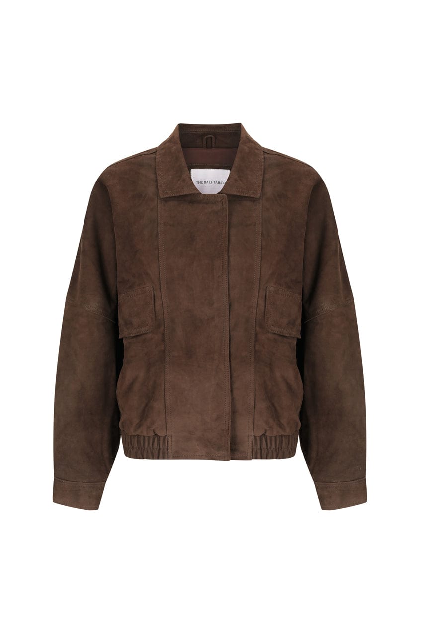 The Aaki Bomber Jacket | Cocoa Suede - The Bali Tailor