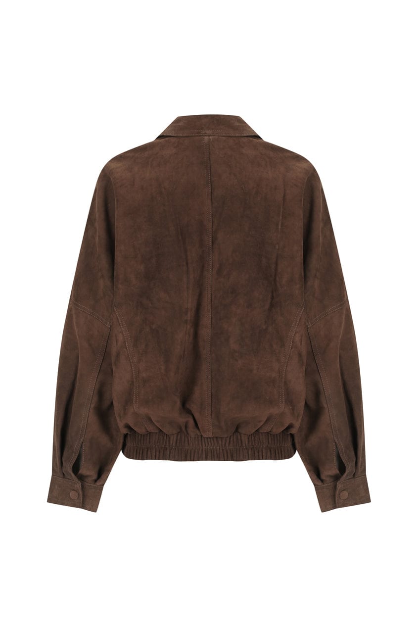 The Aaki Bomber Jacket | Cocoa Suede - The Bali Tailor