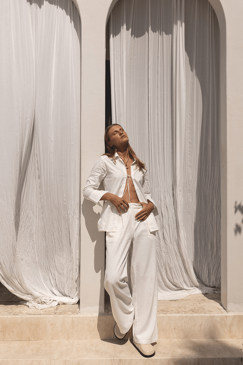 The Adrienne Pant | Ivory - The Bali Tailor