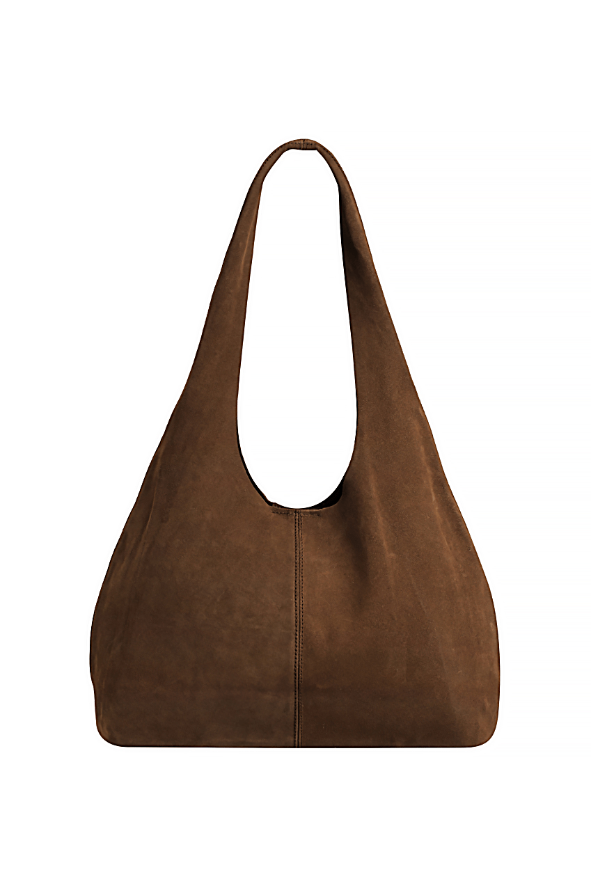 Tan suede slouch bag discount