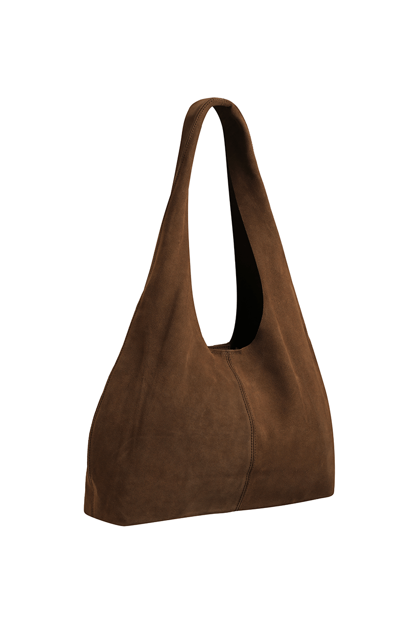 The Clover Slouch Bag | Cocoa Suede - The Bali Tailor