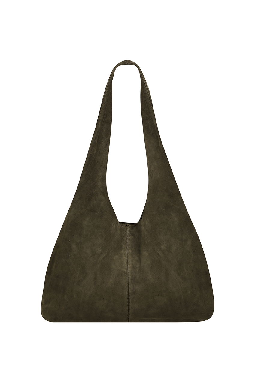 The Clover Slouch Bag | Olive Suede - The Bali Tailor