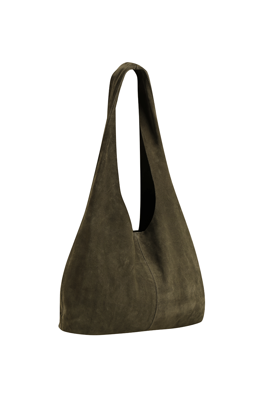 The Clover Slouch Bag | Olive Suede - The Bali Tailor