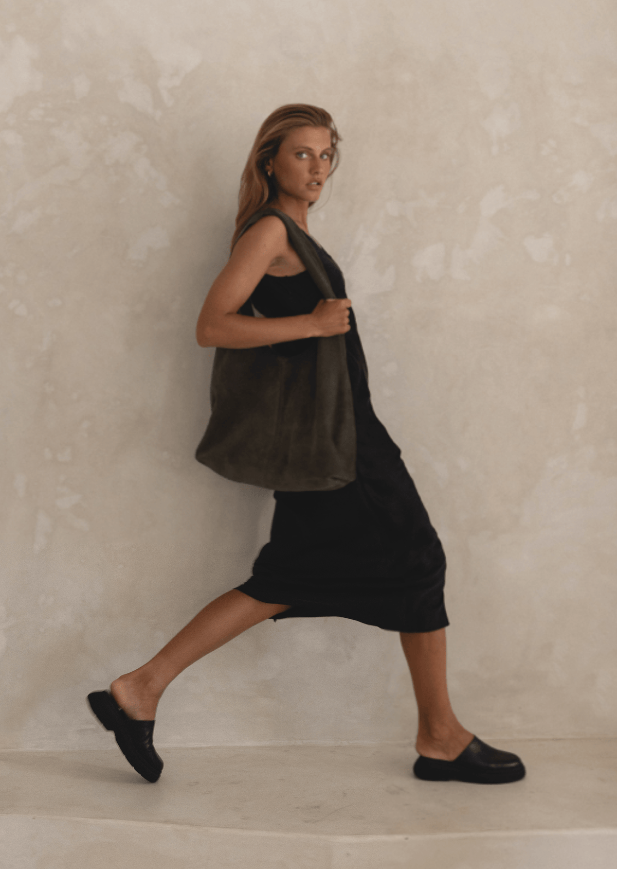 The Clover Slouch Bag | Olive Suede - Pre-Order - The Bali Tailor