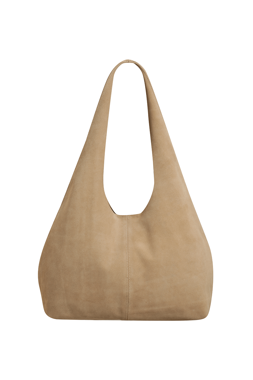 The Clover Slouch Bag | Stone Suede - The Bali Tailor