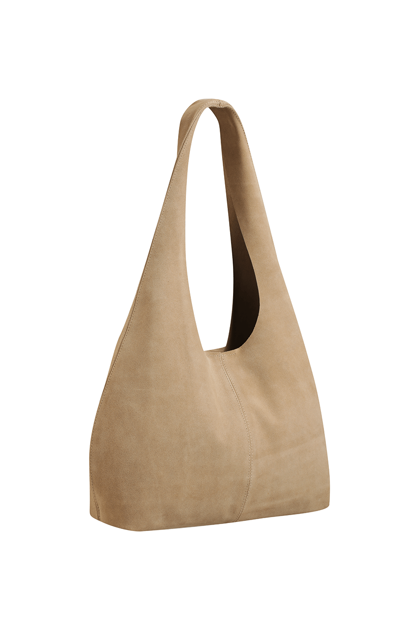 The Clover Slouch Bag | Stone Suede - The Bali Tailor