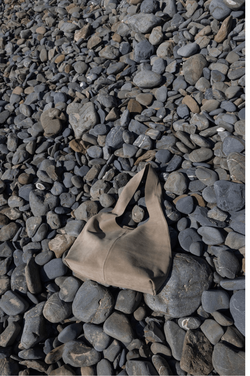 The Clover Slouch Bag | Stone Suede - pre order - The Bali Tailor