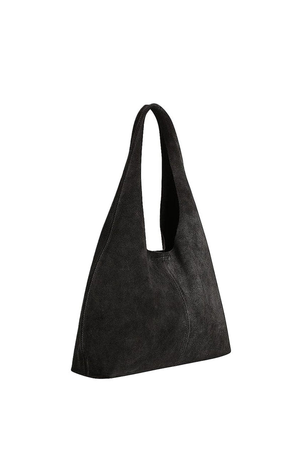 The Clover Slouch Bag | Black Suede