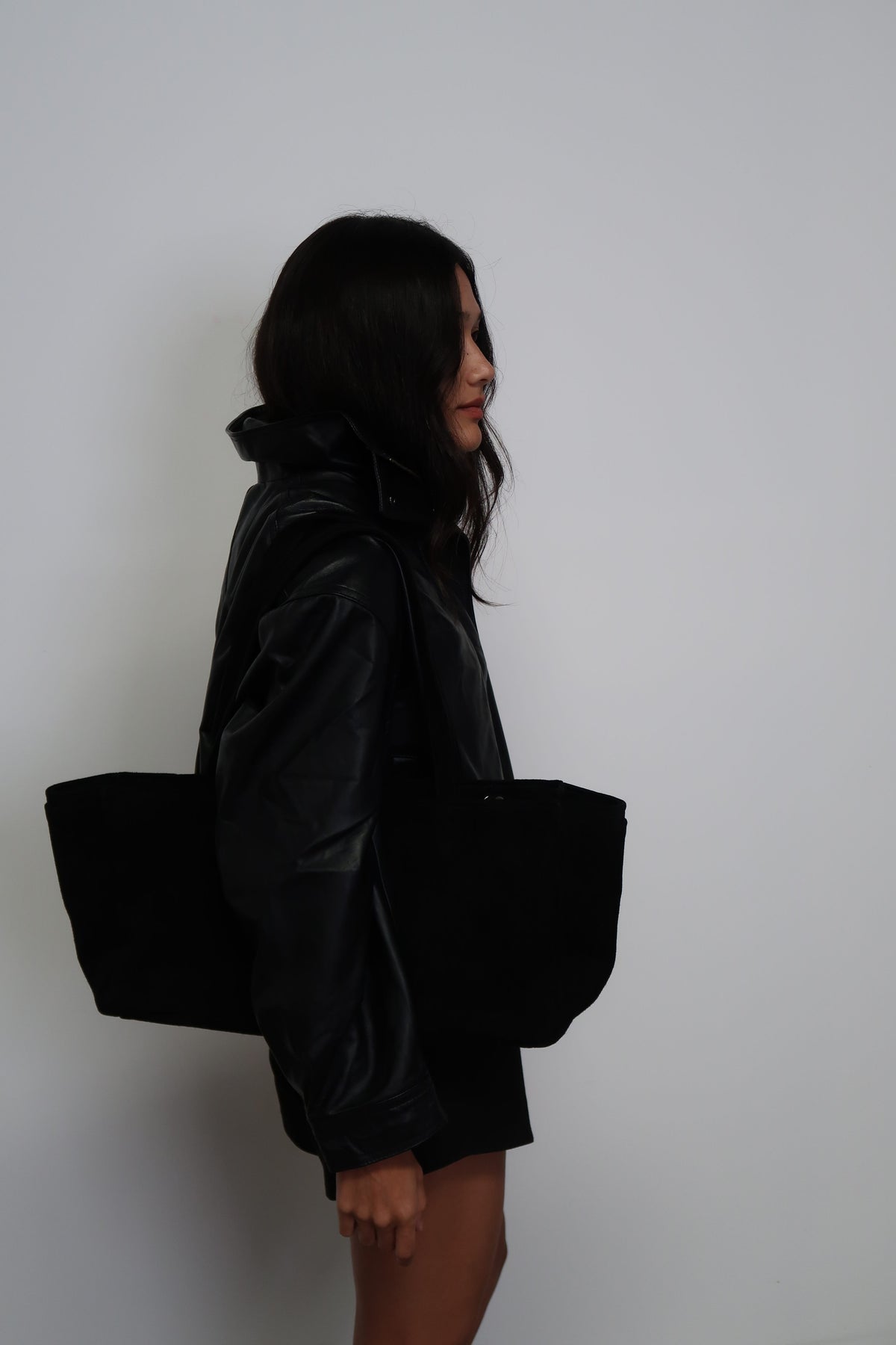 The Elin Tote Bag | Black Suede - The Bali Tailor