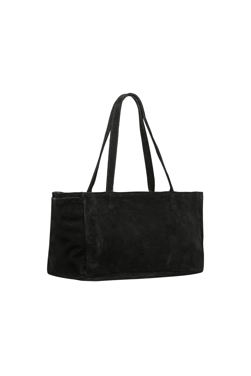 The Elin Tote Bag | Black Suede - The Bali Tailor
