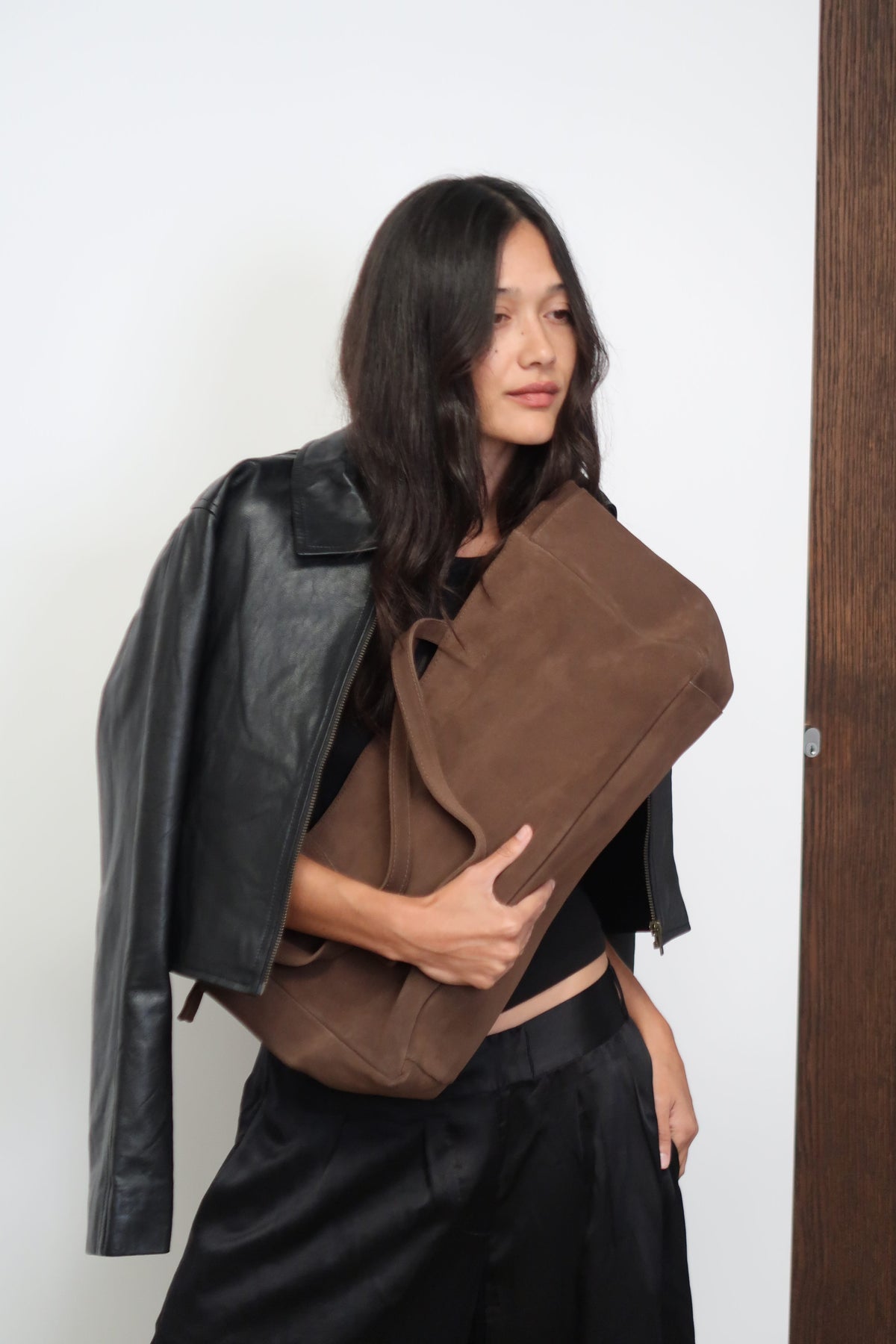 The Elin Tote Bag | Cocoa Suede - The Bali Tailor