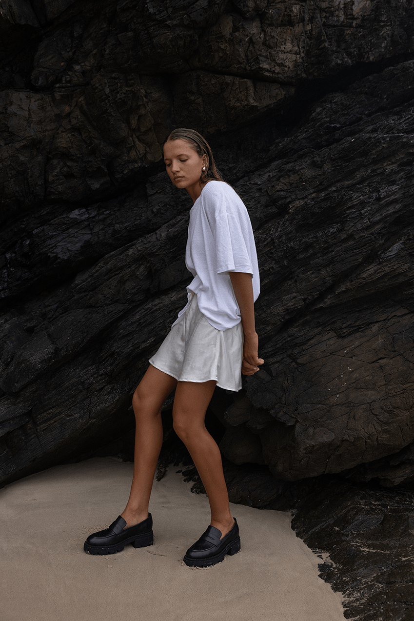 The Elka Mini Skirt | Gardenia - The Bali Tailor