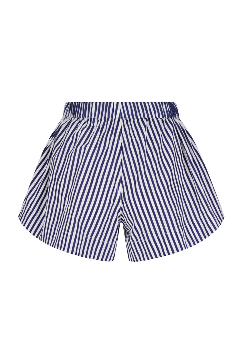 The Farrah Short | Blue & White Stripe - The Bali Tailor