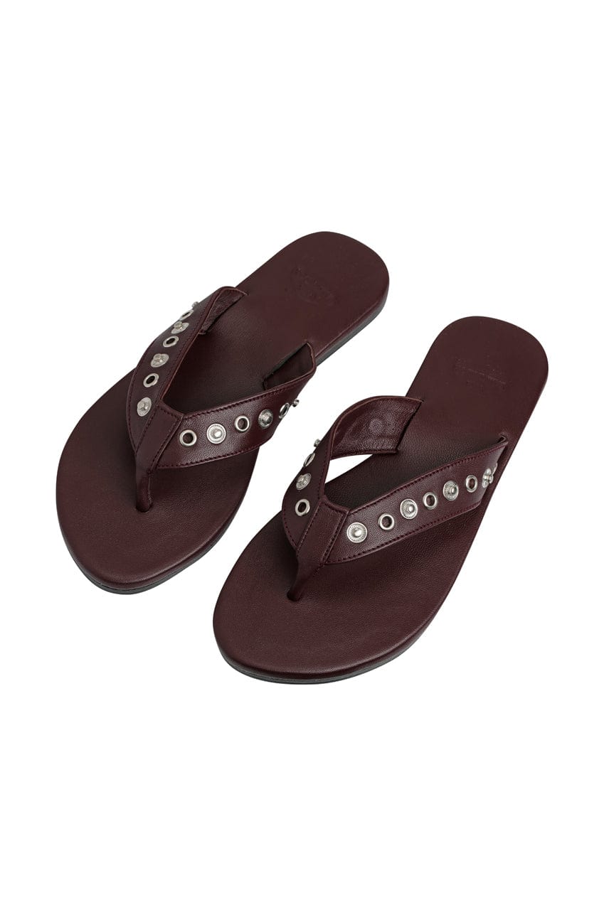 The Iro Studded Thong | Burgundy - The Bali Tailor