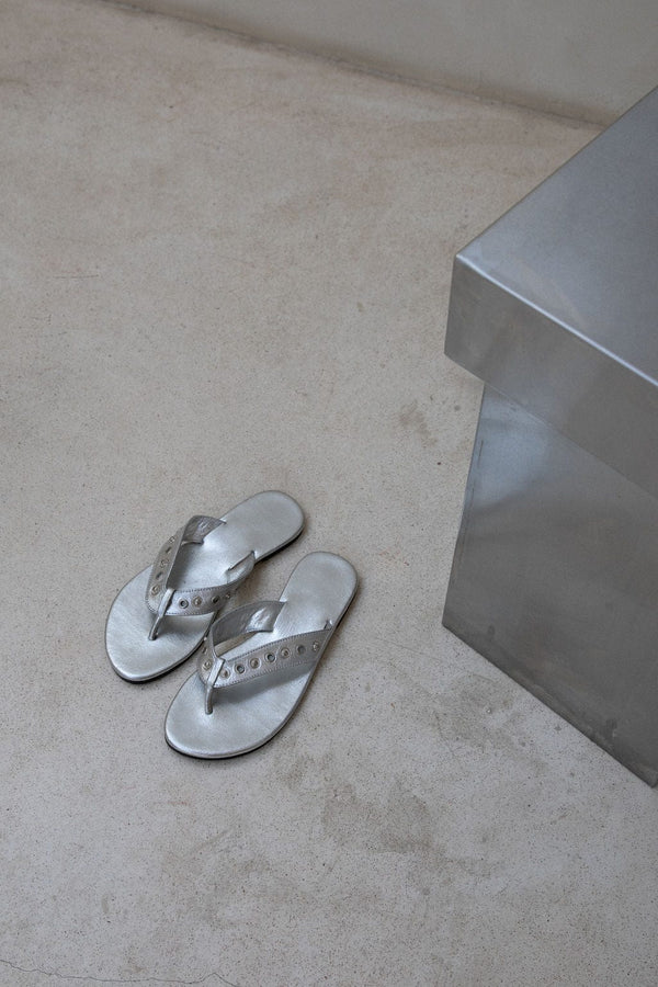 The Iro Studded Thong | Creme