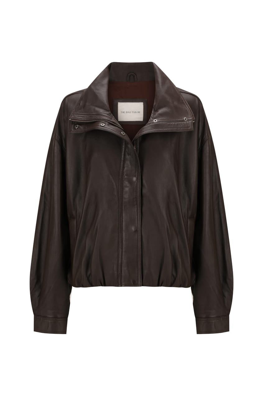 The Knox Bomber | Dark Brown - The Bali Tailor