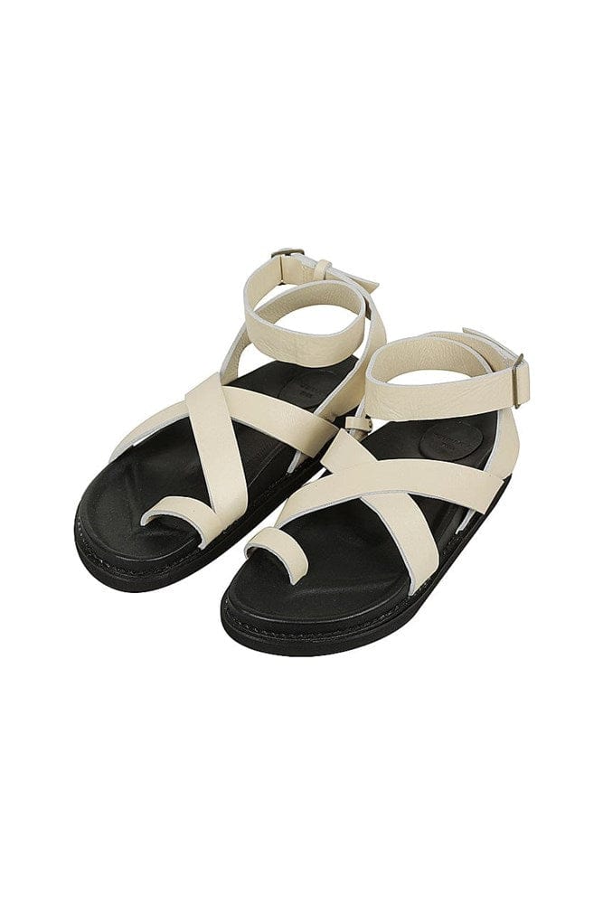 The Leni Sandal | Bone / Black - The Bali Tailor
