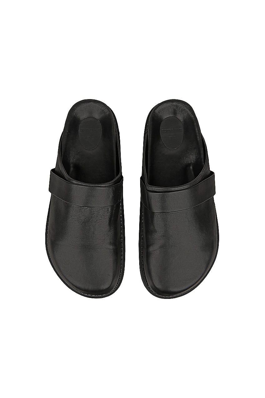 The Luca Slide | Black Leather - The Bali Tailor