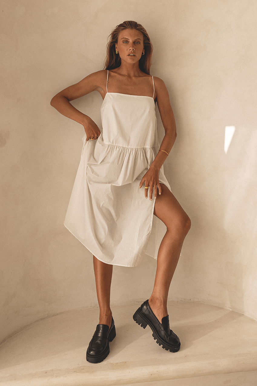 The Luci Midi Dress | Ivory - The Bali Tailor