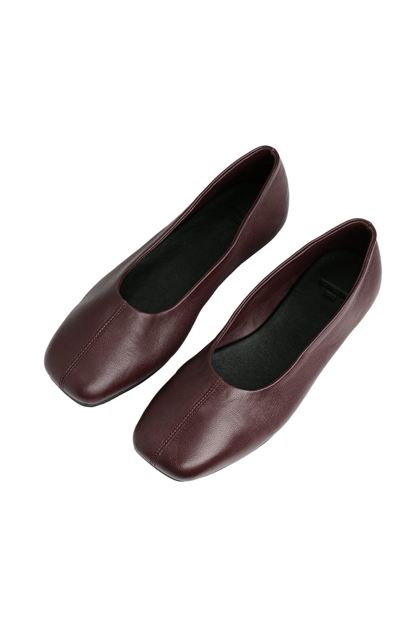 The Mabel Ballet Flat | Burgundy - The Bali Tailor