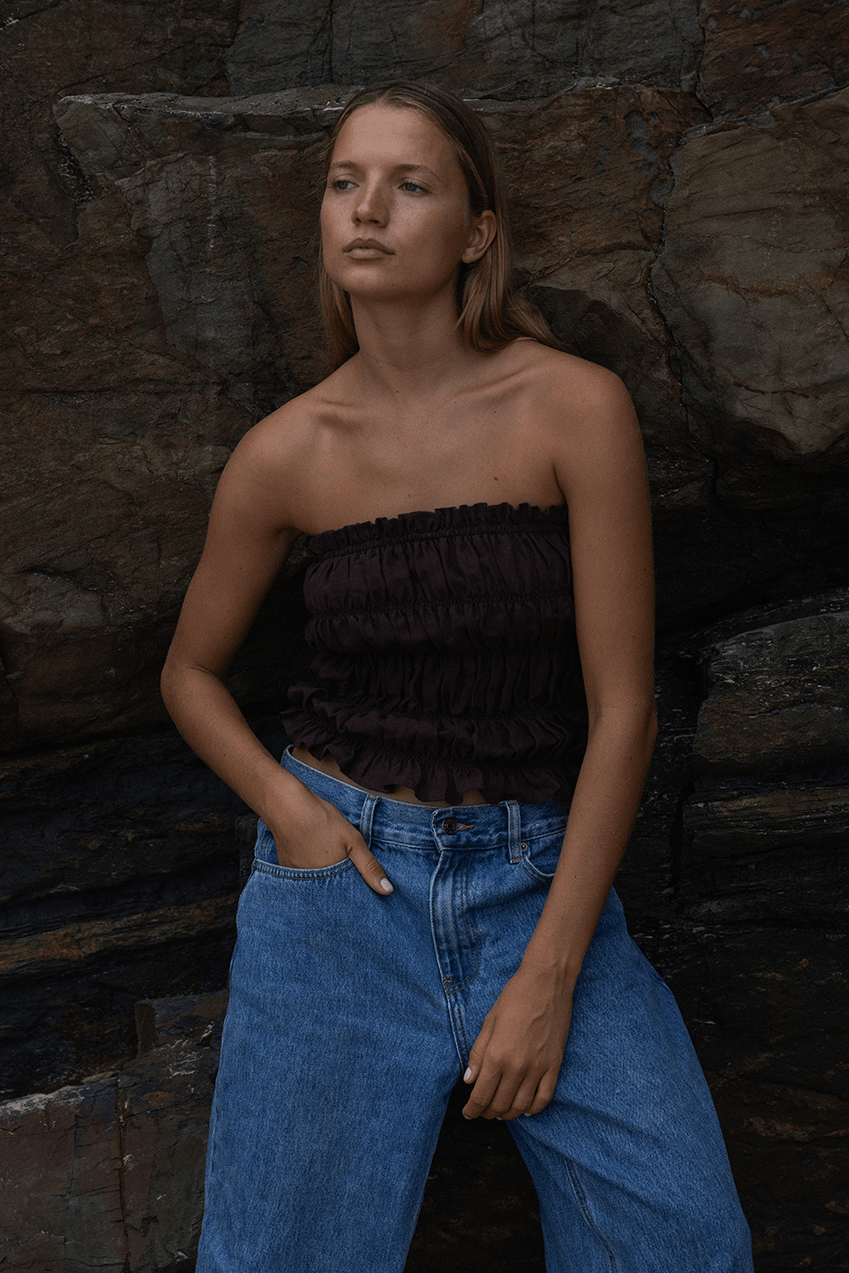 The Maie Tube Top | Cocoa - The Bali Tailor