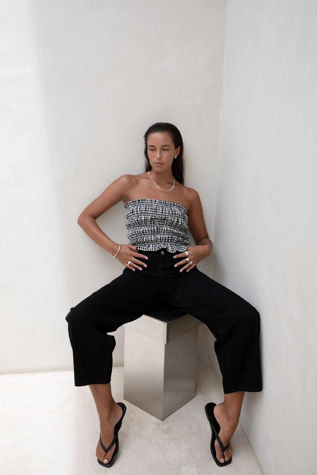 The Maie Tube Top | Gingham - The Bali Tailor