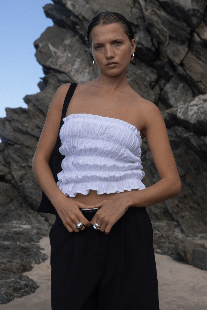 The Maie Tube Top | Pure White - The Bali Tailor