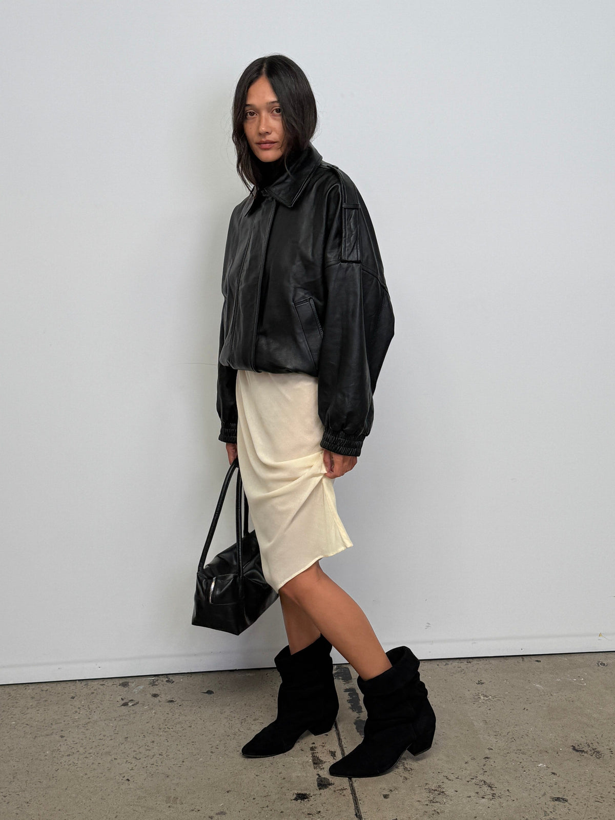 The Mira Bomber Jacket | Black - The Bali Tailor