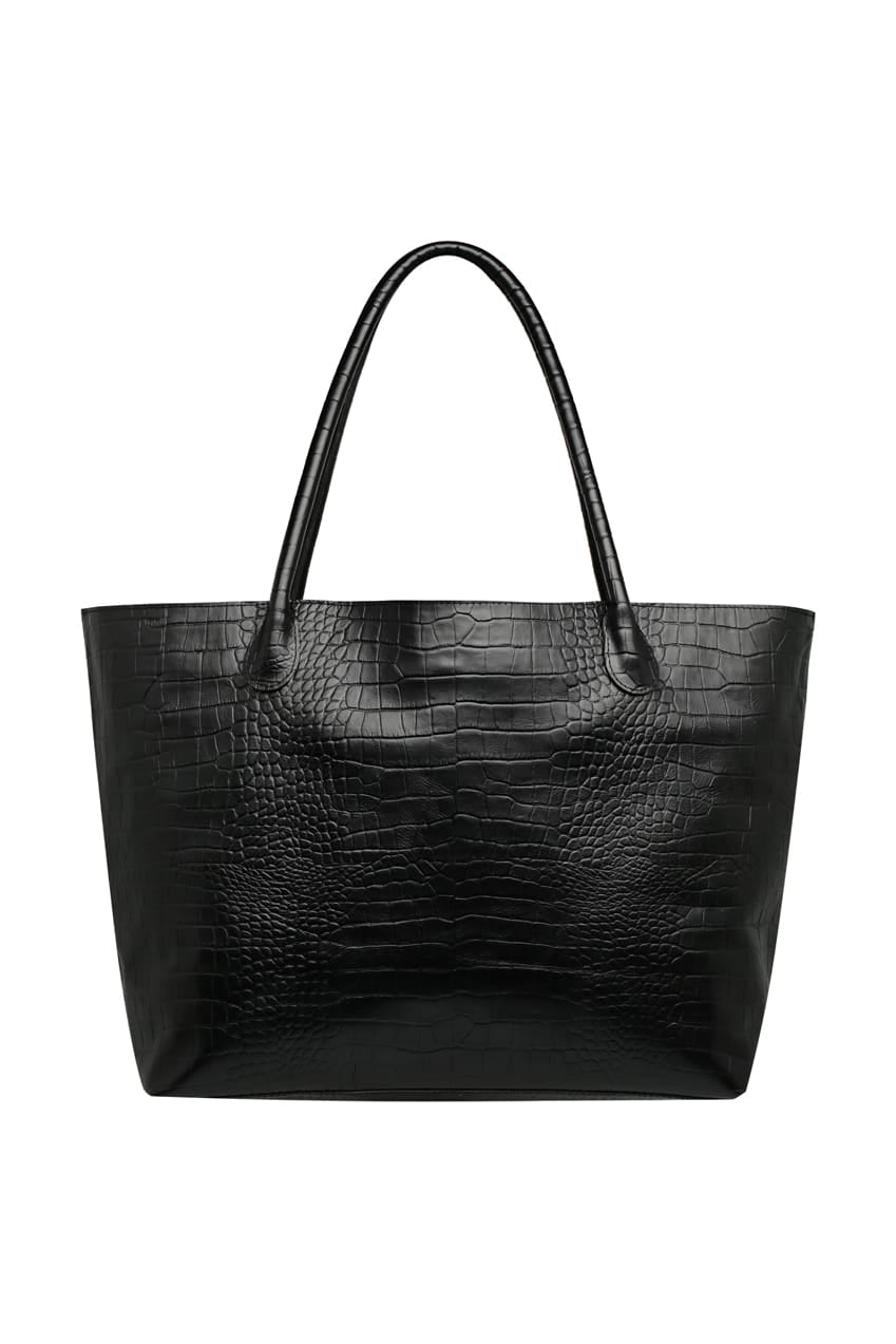 The Nyra Tote Bag | Black Croc - The Bali Tailor