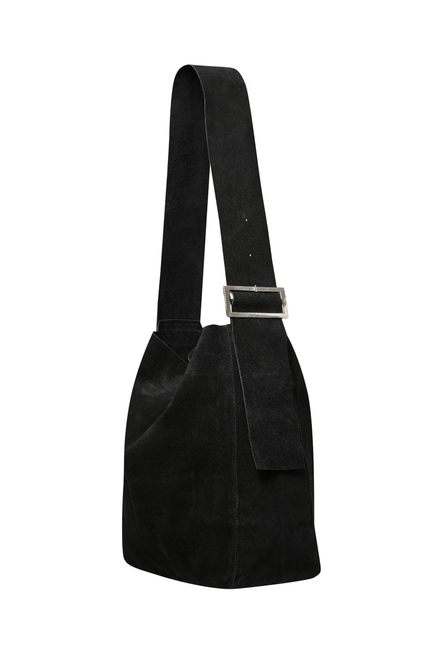 The Rowan Slouch Bag | Black Suede - The Bali Tailor