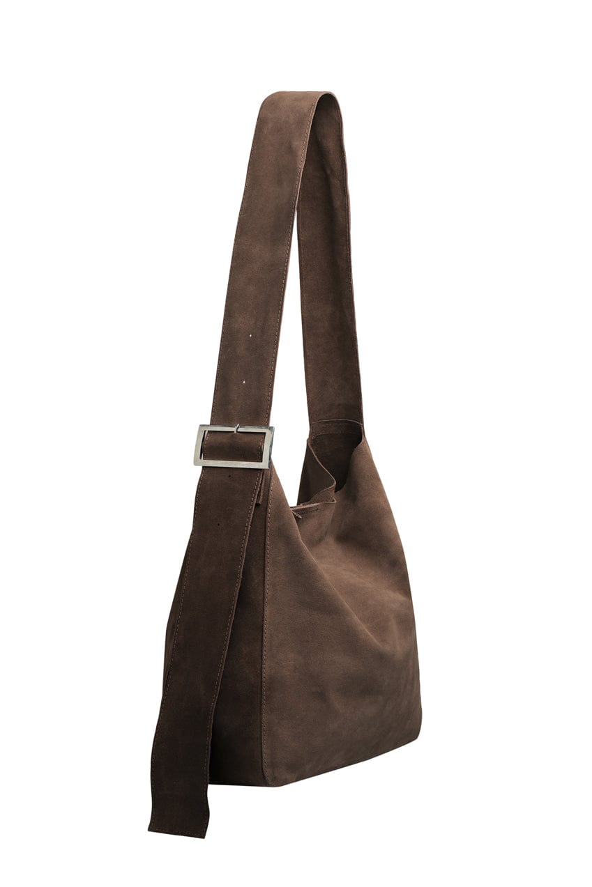 The Rowan Slouch Bag | Cocoa Suede - The Bali Tailor