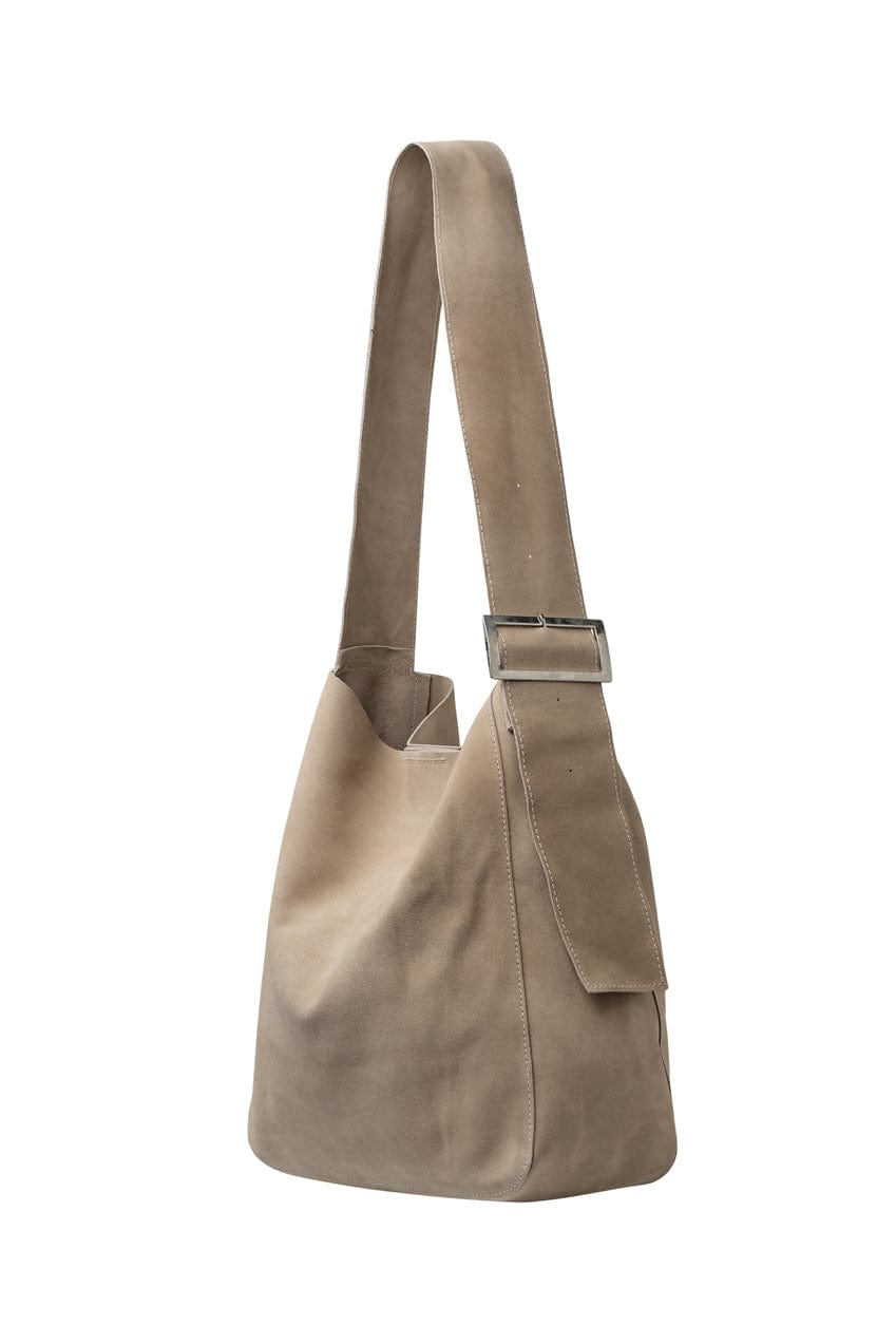 The Rowan Slouch Bag | Stone Suede - The Bali Tailor