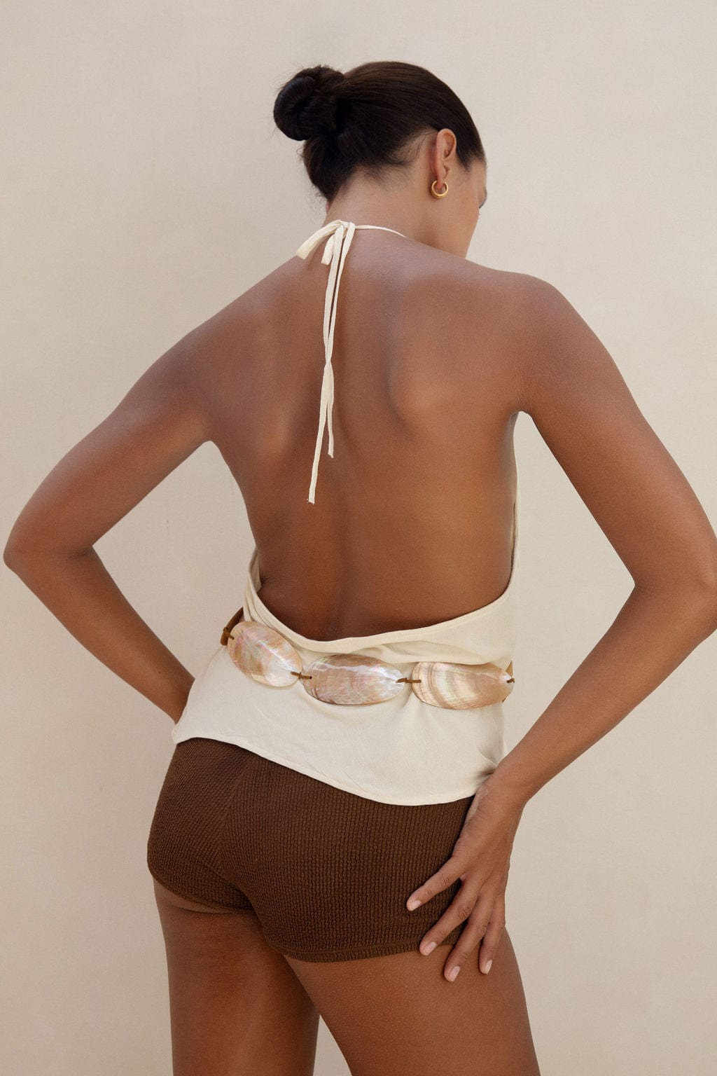 The Salma Halter | Creme - The Bali Tailor