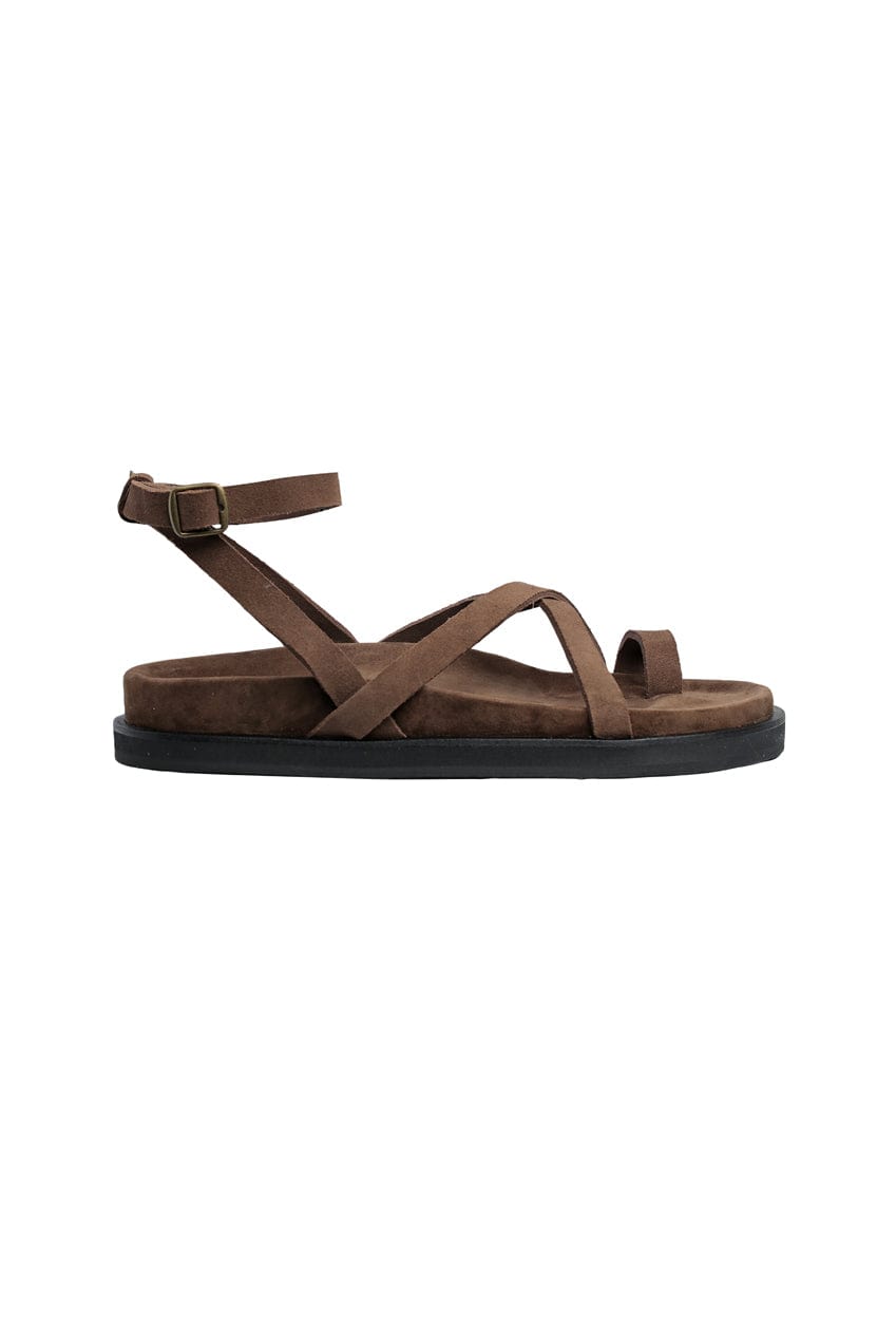 The Slim Leni Sandal | Cocoa Suede - The Bali Tailor