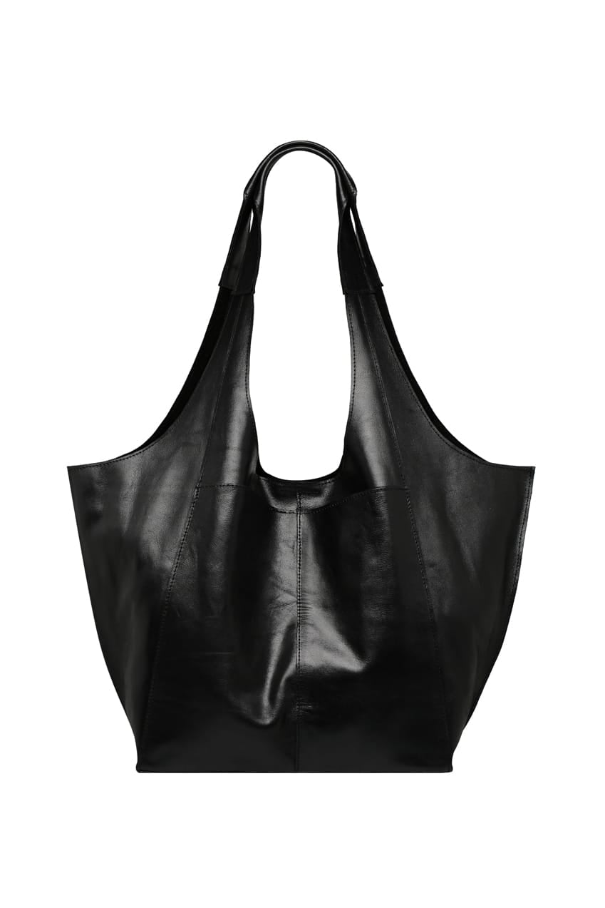 The Sutton Tote Bag | Black Leather - The Bali Tailor