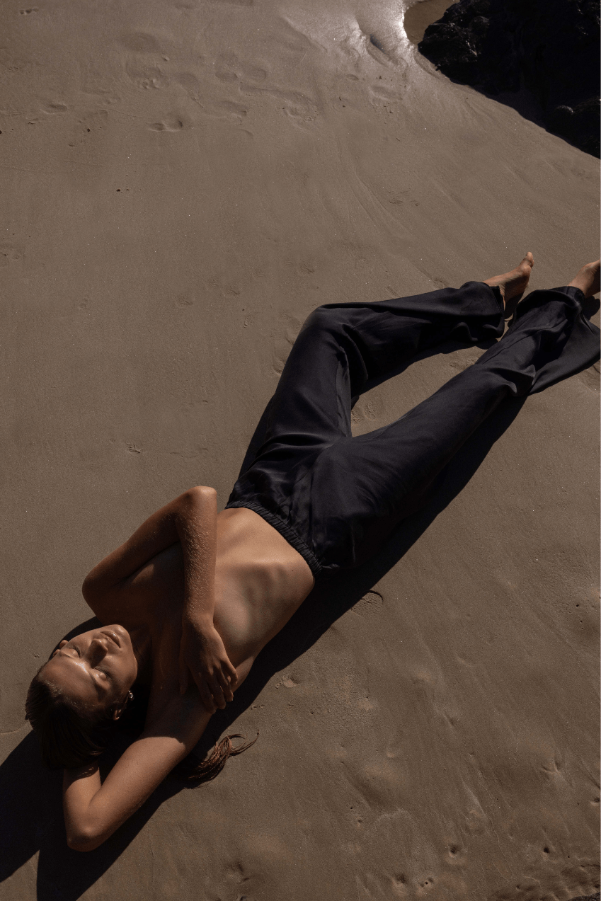The Vahla Silk Pant | Noir - The Bali Tailor