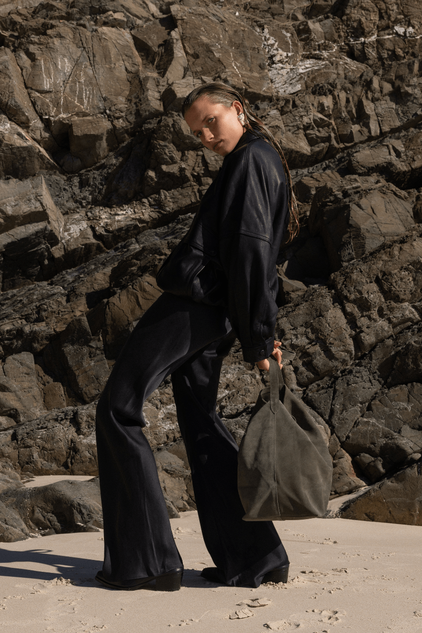 The Vahla Silk Pant | Noir - The Bali Tailor