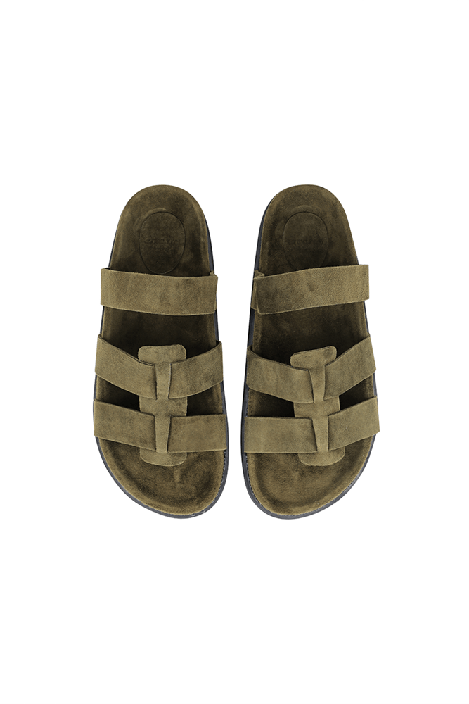 The Watson Slide | Olive Suede - The Bali Tailor