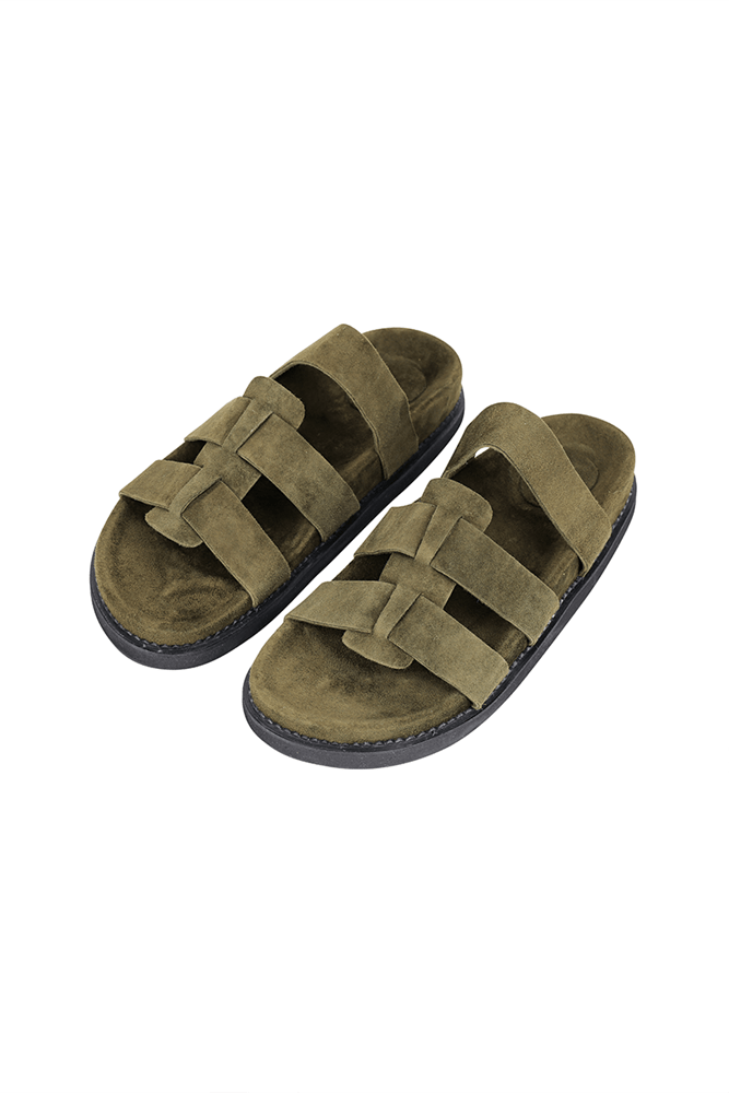The Watson Slide | Olive Suede - The Bali Tailor