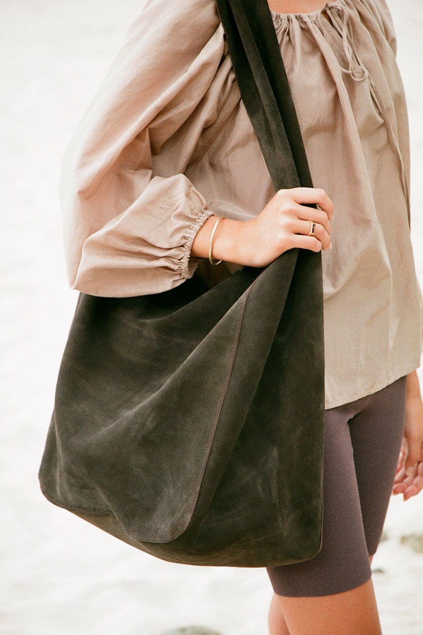 Real Suede Slouchy Style Bag