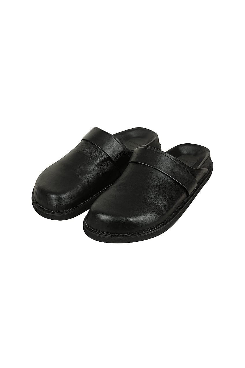 The Luca Slide | Black Leather - The Bali Tailor