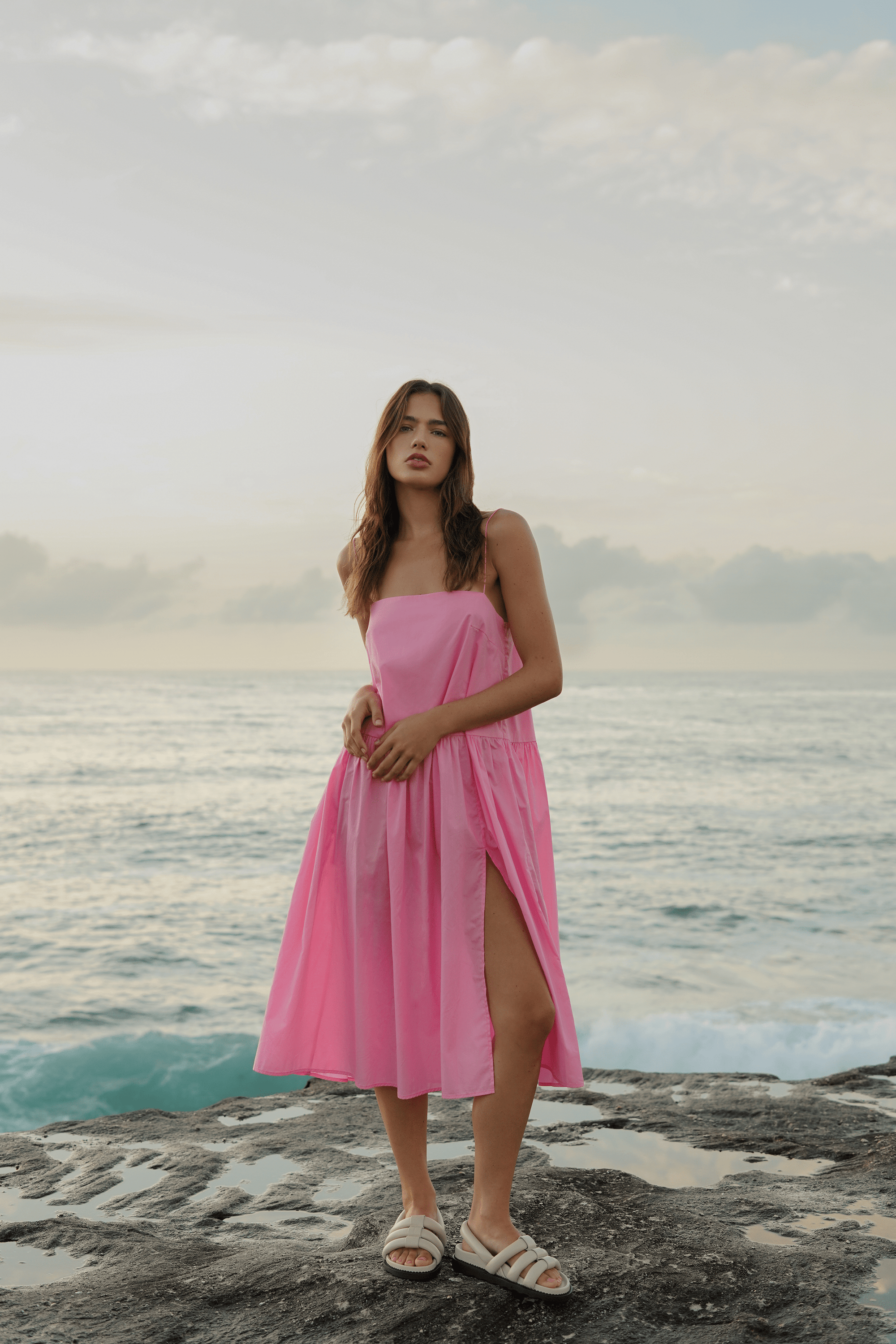 The Luci Midi Dress | Pink | The Bali Tailor | Image 1