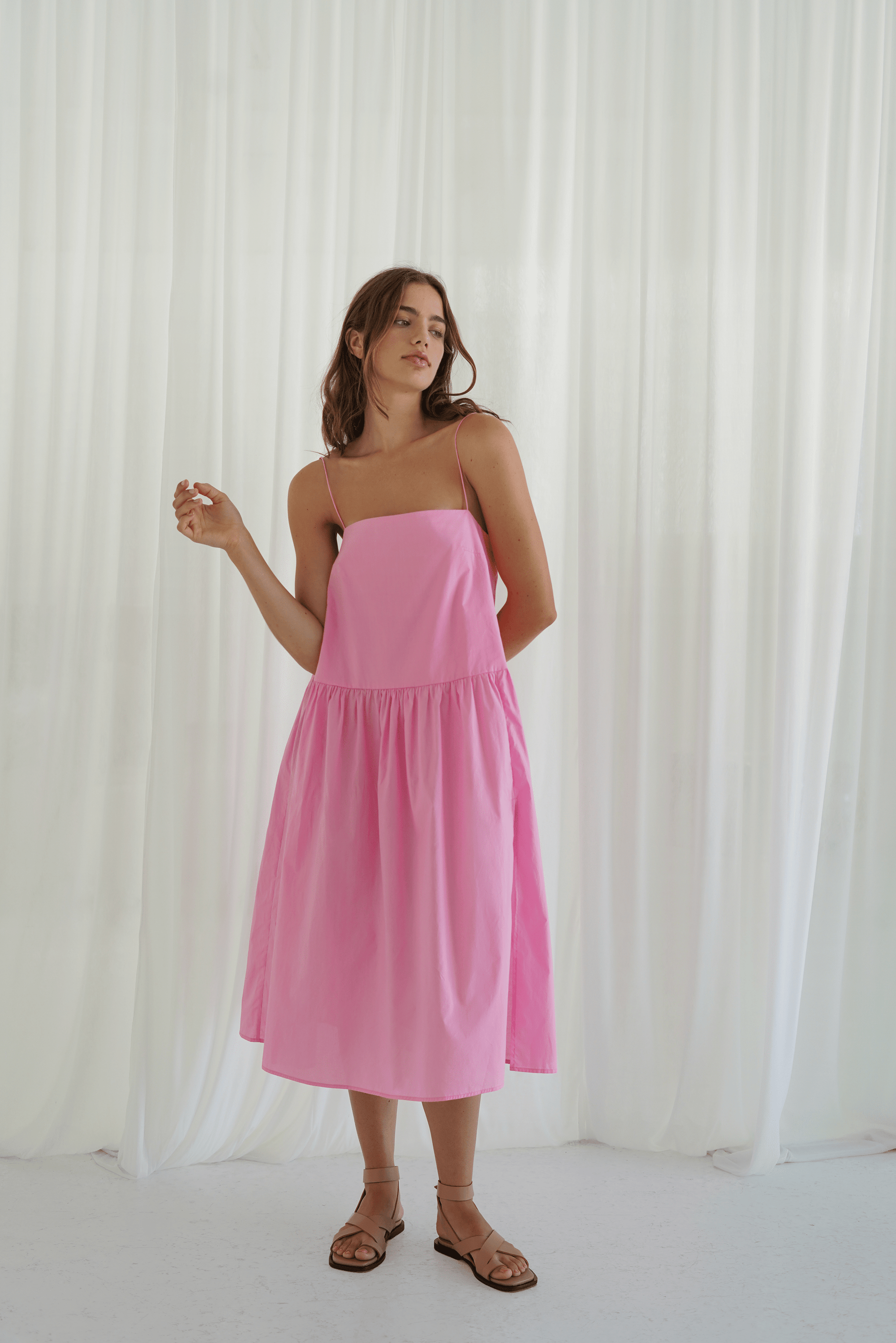 The Luci Midi Dress | Pink | The Bali Tailor | Image 1